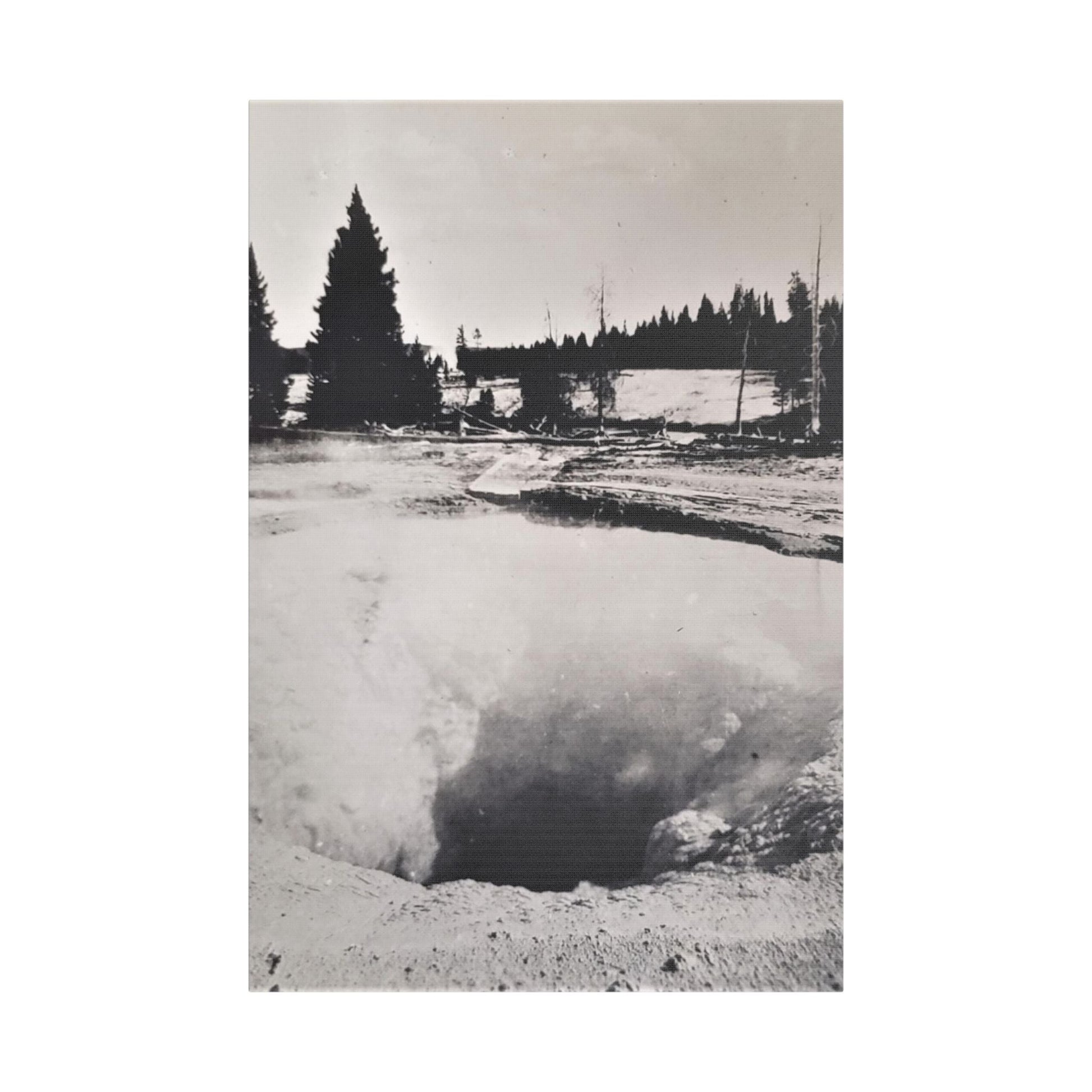 Morning Glory Pool Yellowstone Satin Canvas Stretched