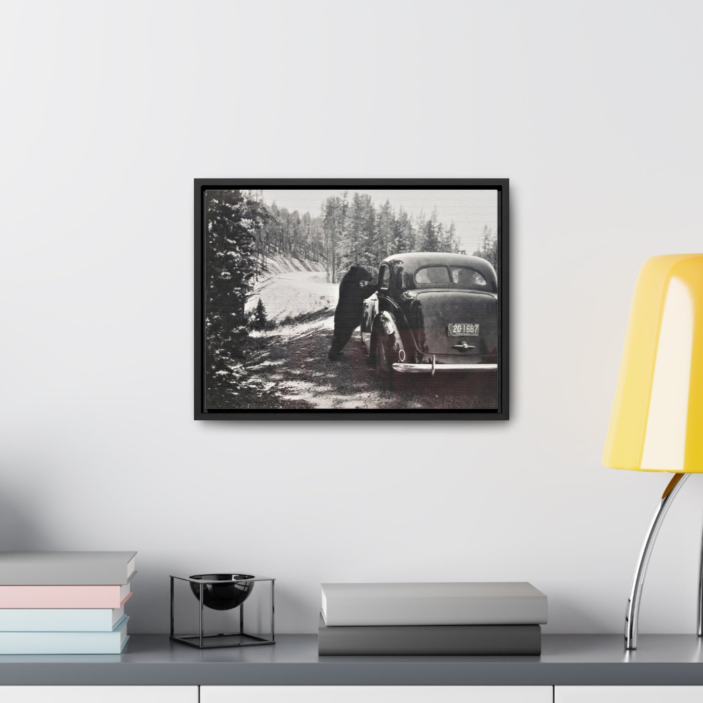 Yellowstone Bear Car Gallery Canvas Wraps, Horizontal Frame