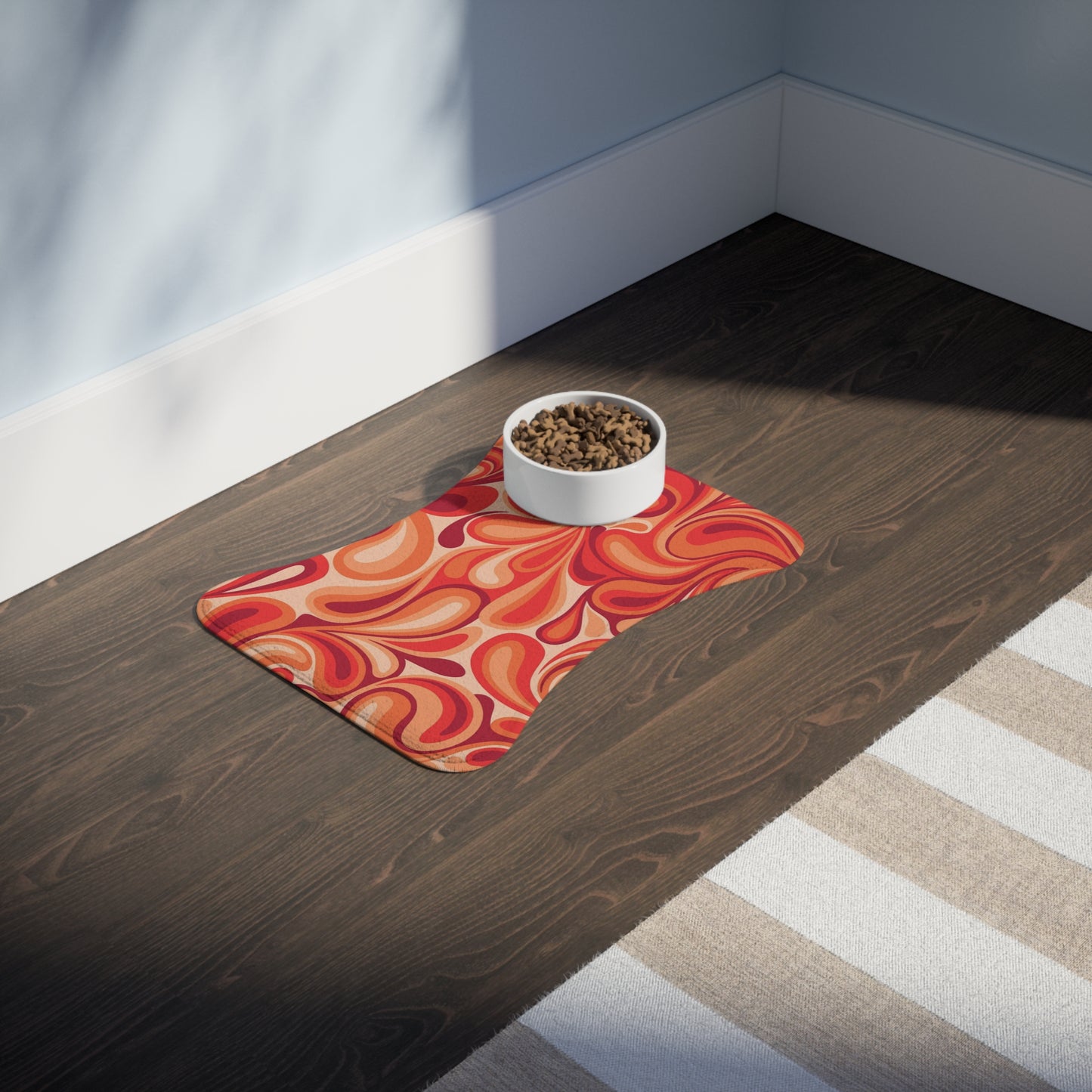 Red Orange Pet Feeding Mats