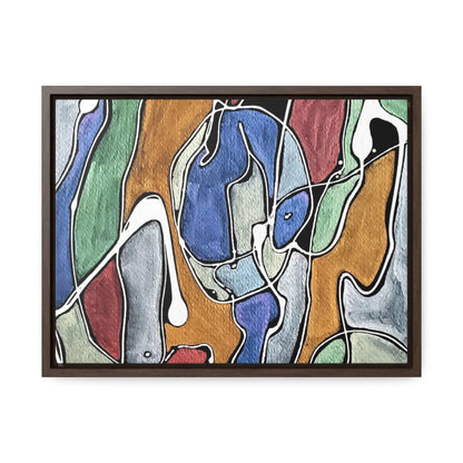 Blue Girl Gallery Canvas Wraps Horizontal Frame 16″ x 12″ Walnut 1.25"