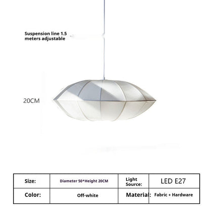 Simple And Modern Japanese Retro Pendant Light - A50off White With White Edge - Lights