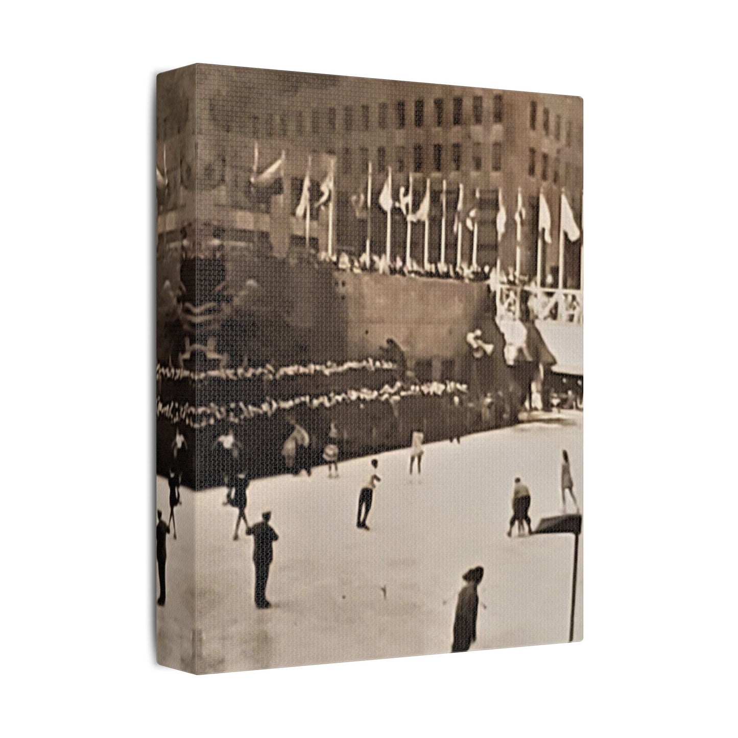 Rockefeller Plaza Easter 1945 Satin Canvas, Stretched