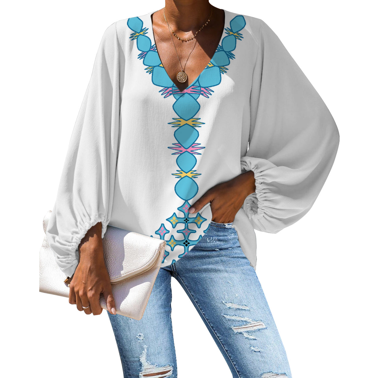 Womens Blouses Plus Size Chiffon Long Sleeve Loose Blouses