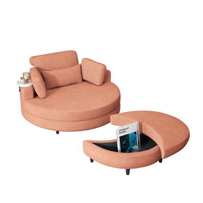 Sofa With Two Throw Pillows And A Waist Pillow With An Extra Tray For Comfortable Seating In Small Apartment Bedrooms- Unique Piece Furniture- {{Product type}}