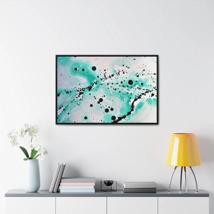 Teal Burst Gallery Canvas Wraps, Horizontal Frame