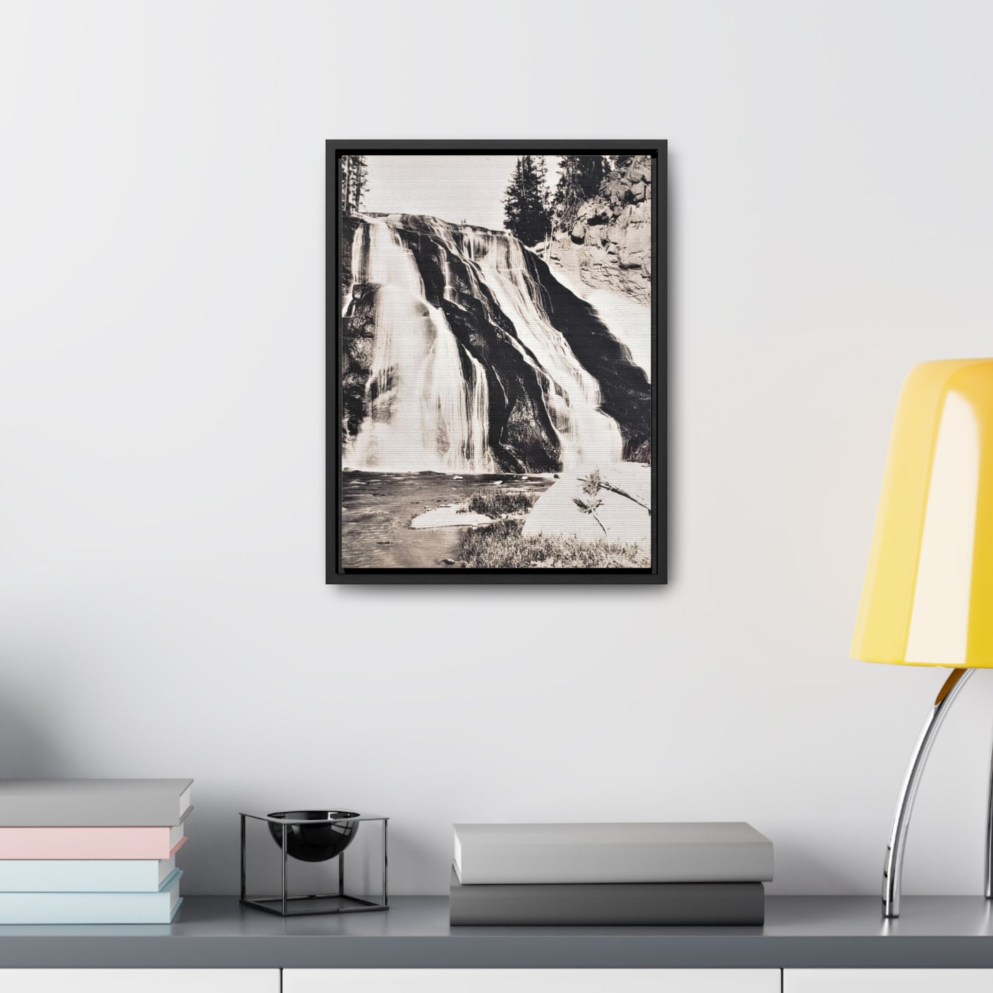 Gibbon Falls Yellowstone Gallery Canvas Wraps, Vertical Frame