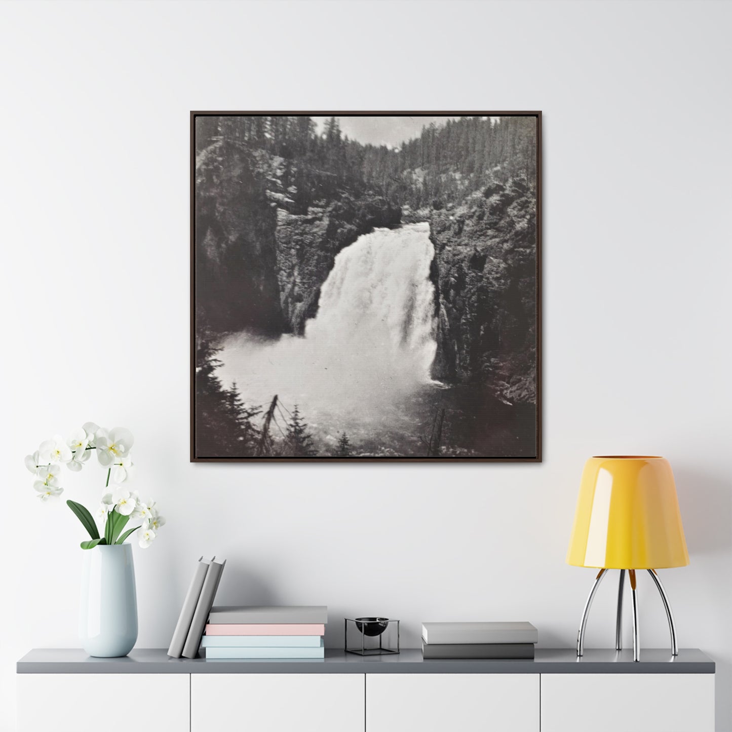 Upper Falls Yellowstone Gallery Canvas Wraps, Square Frame