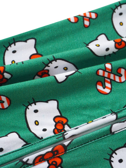 PoshTOT Sanrio Hello Kitty Green Bamboo Baby Convertible Zippy Romper - - Zippy Romper