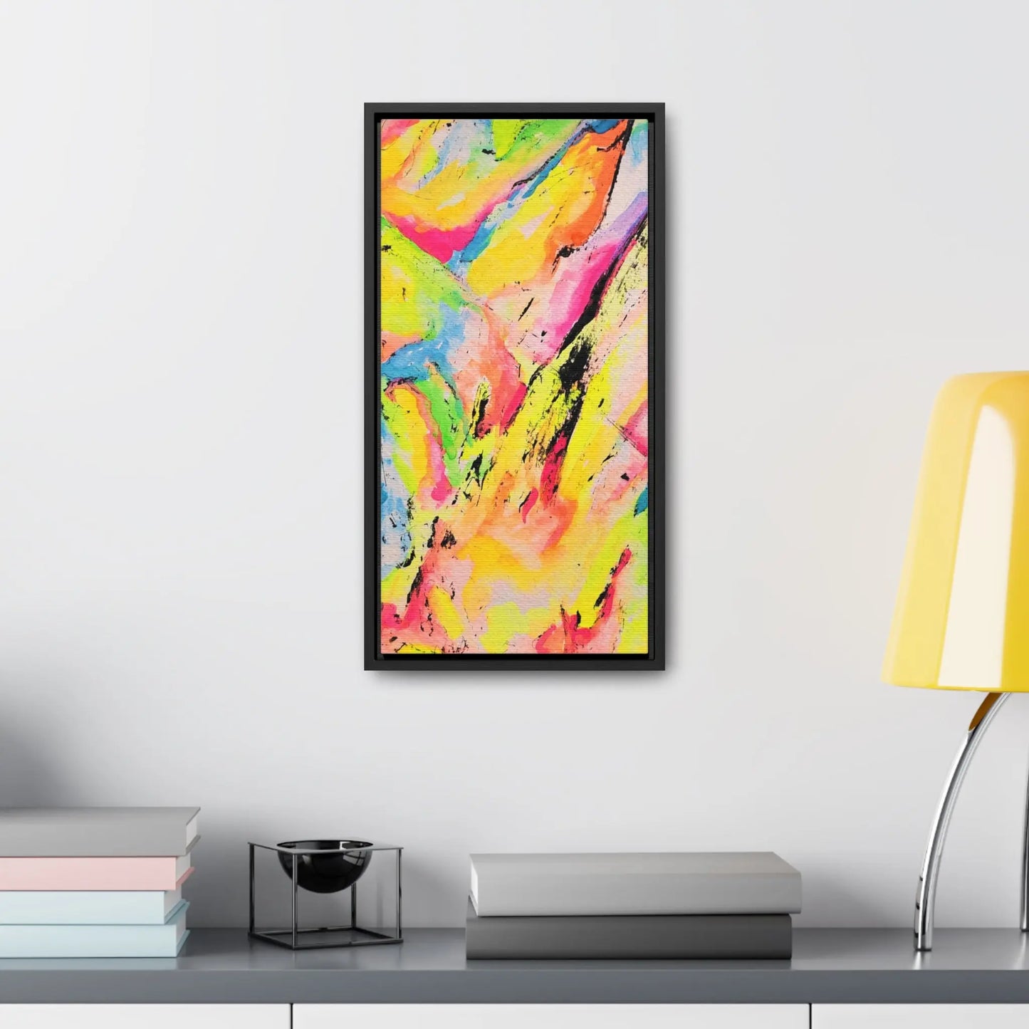 Neon Fire Gallery Canvas Wraps, Vertical Frame