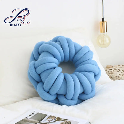 Round Solid Chunky Throw Pillow Knot Cushion Decorative Pillow