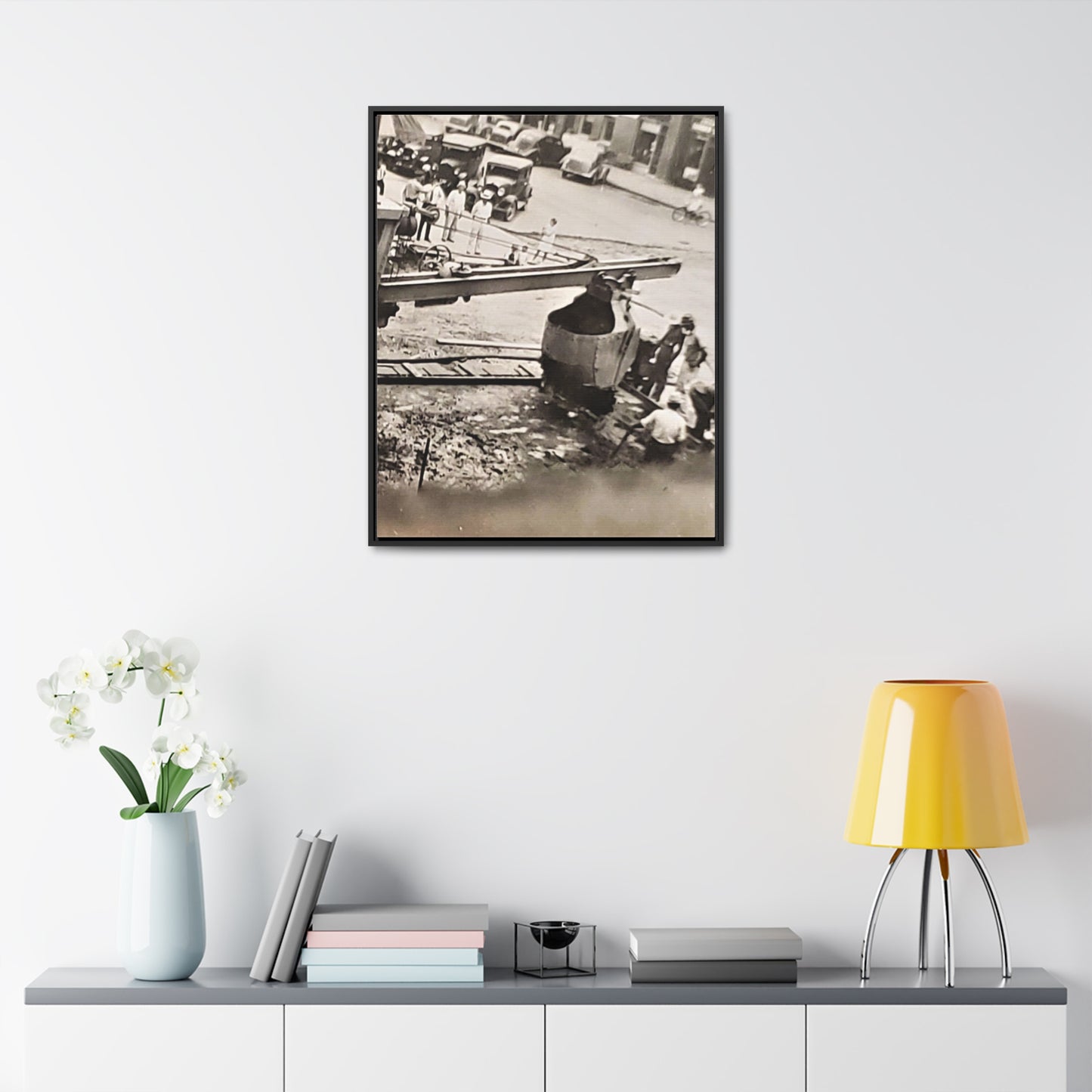 Concrete Worker Gallery Canvas Wraps, Vertical Frame