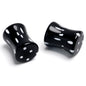 Black Acrylic Polka Dots White Double Flare Plug Set - 8mm (0 Gauge) - PLUG Double Flare