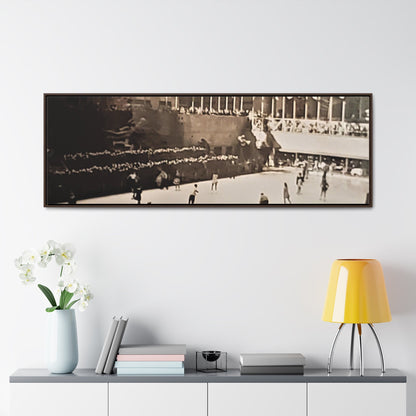 Rockefeller Plaza Easter 1945 Gallery Canvas Wraps Horizontal Frame 60″ x 20″ Walnut 1.25"