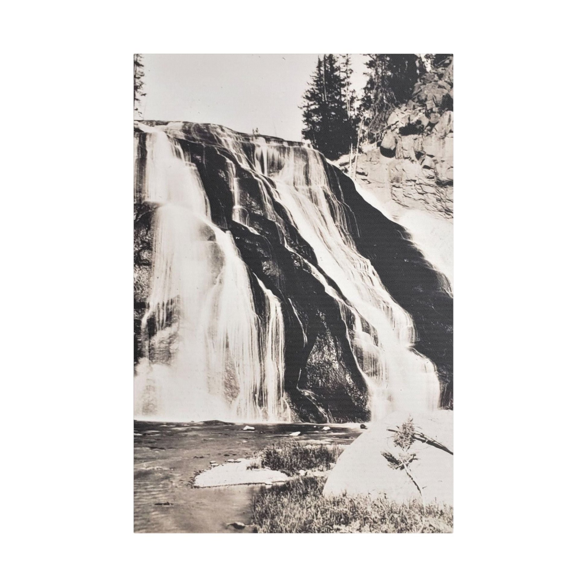Gibbon Falls Yellowstone Satin Canvas Stretched