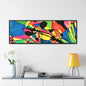 Exploding Earth Gallery Canvas Wraps, Horizontal Frame 60″ x 20″ Black 1.25"