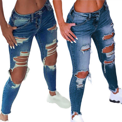 Womens Street Style Ripped Jeans - - Women's Fashion - Women's Clothing - Bottoms - Jeans