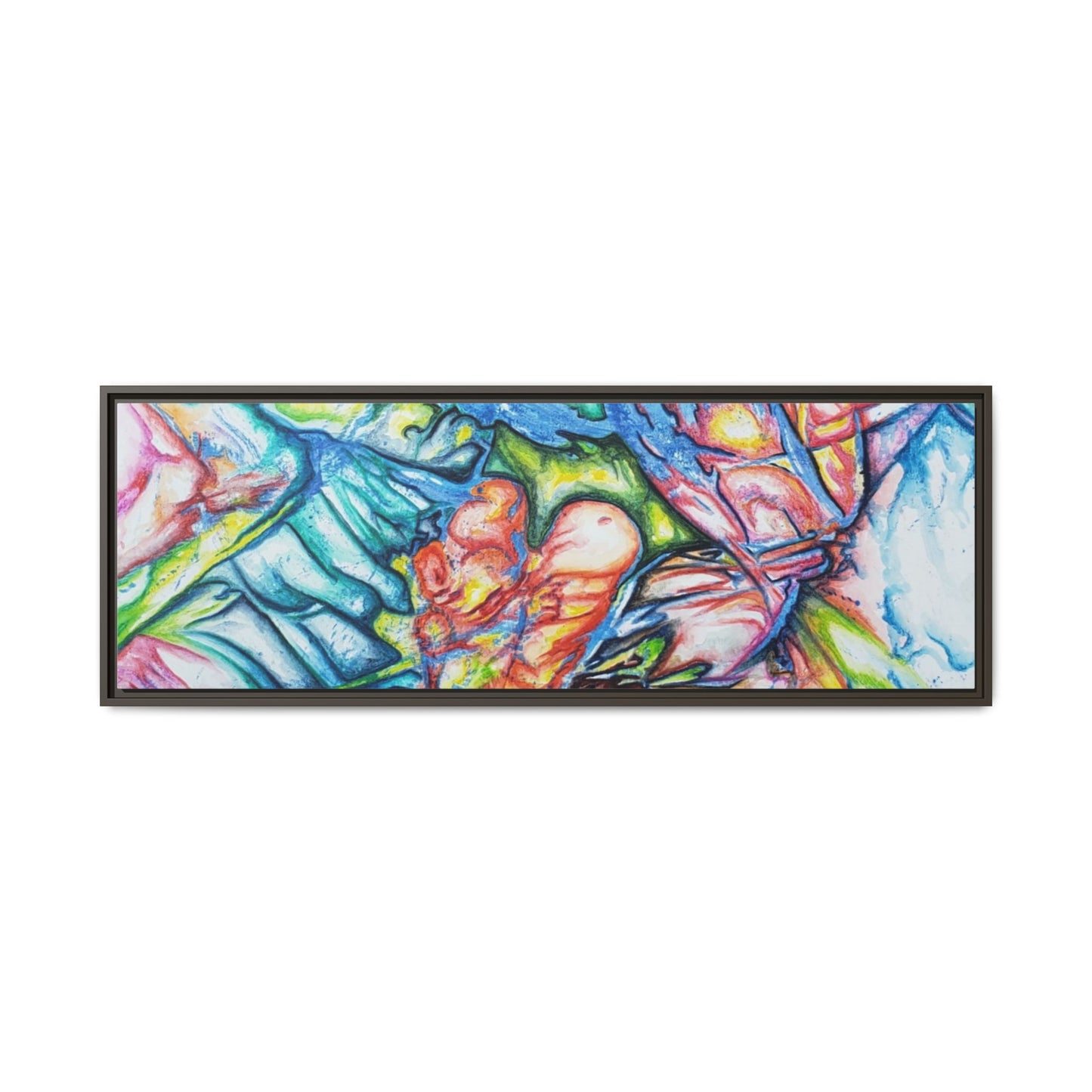 Multi-Color Abstract Framed Canvas Art Print - Kia Day Design