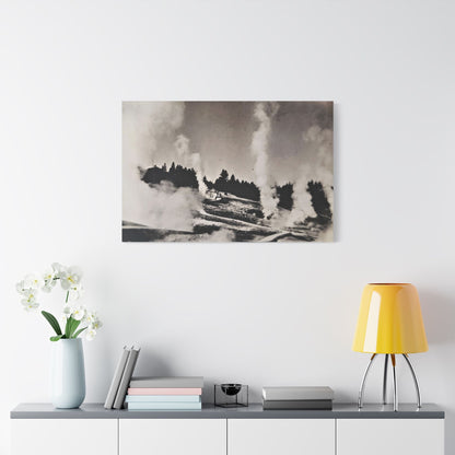 Norris Geyser Yellowstone Satin Canvas Stretched