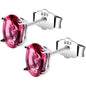 4mm CZ Oval 925 Sterling Silver July Birthstone Stud Earrings - - EARRINGS Stud