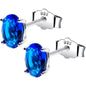 4mm CZ Oval 925 Sterling Silver September Birthstone Stud Earrings - - EARRINGS Stud