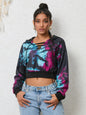 Tie-Dye Lace-Up Hoodie - Multicolor -