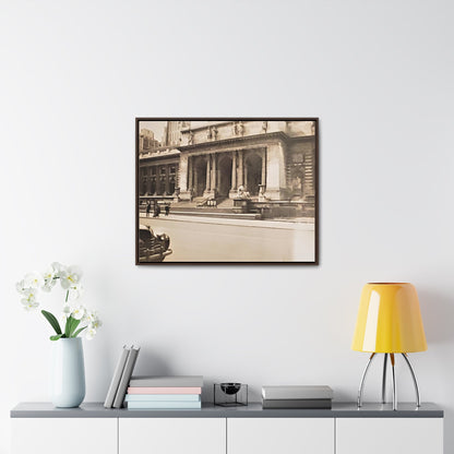 New York Public Library Gallery Canvas Wraps Horizontal Frame 30″ x 24″ Walnut 1.25"
