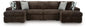 Midnight-Madness - Sectional - Dark Brown 4 Pc. Double Chaise Sectional - Stationary Sectionals