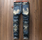 Mens Retro Style Ripped Denim Pants Slim Fit - 33 - jeans