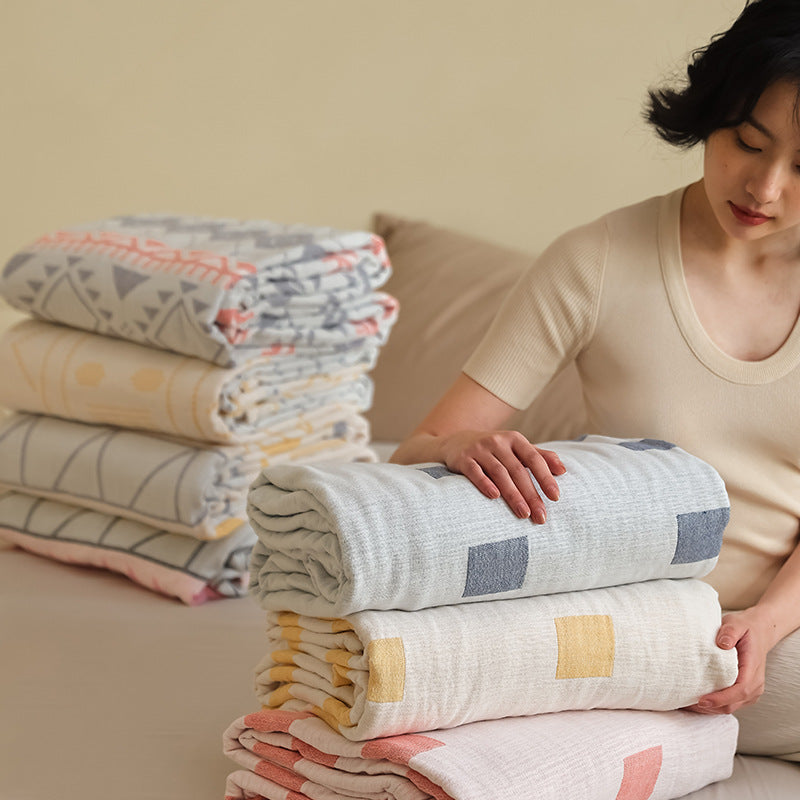 New Cotton Three-Layer Gauze Blanket for All Seasons - - blanket