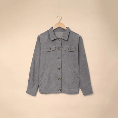 Corduroy Pocket Button Casual Jacket Shirt - Kia Day Design