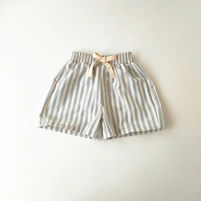 Childrens Linen Pants Blue Gray