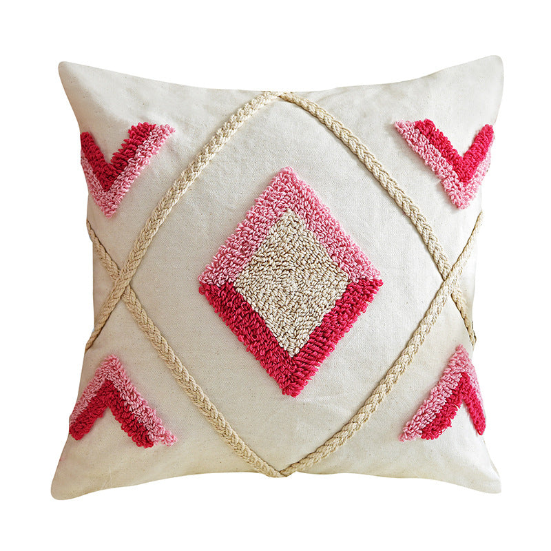 Pink Purple Tufted Pillow Cushion in Rogo Style Design - PE20174E-1 45*45cm - pillow