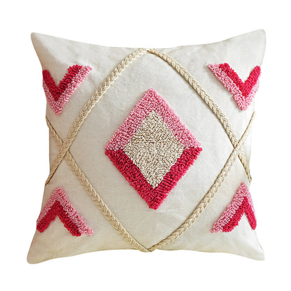 Pink Purple Tufted Pillow Cushion in Rogo Style Design - PE20174E-1 45*45cm - pillow