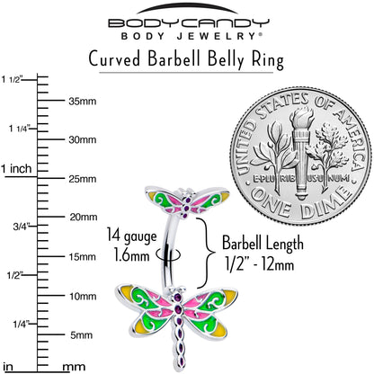 Dragonfly Colors Double Mount Belly Ring - - BELLY RING Double Mount