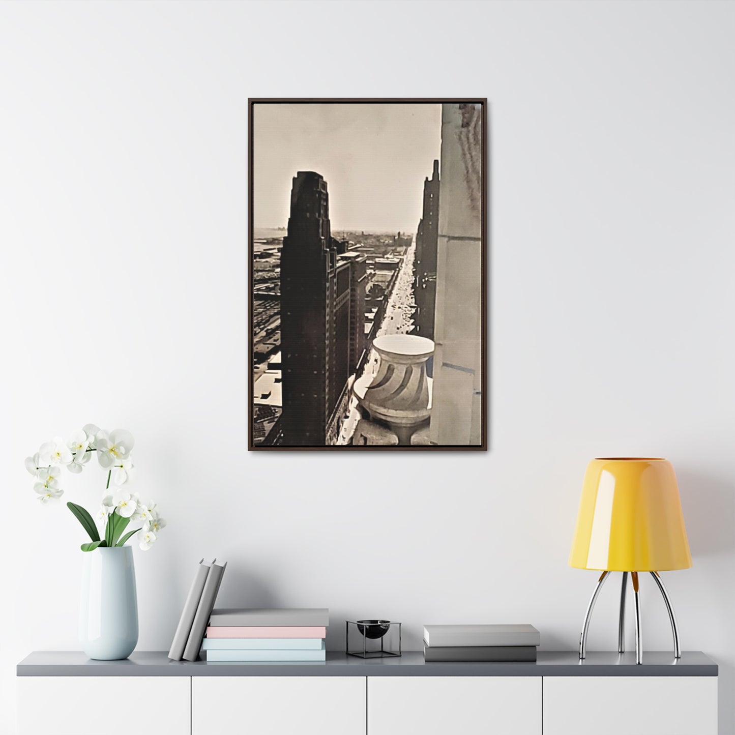 Michigan Ave Chicago Gallery Canvas Wraps, Vertical Frame