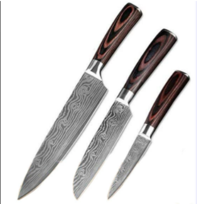 Damascus Elite Chef Knives - 3PCS New - knives