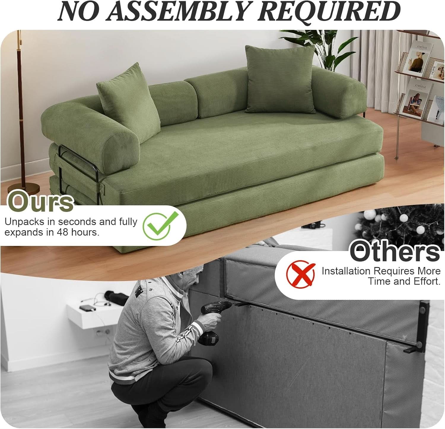 78.5 Inch Convertible Folding Sofa Bed with Versatility- ShipItFurniture- {{Product type}}