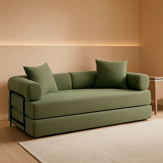 Green 78.5 Inch Convertible Folding Sofa Bed - Green - Sofa