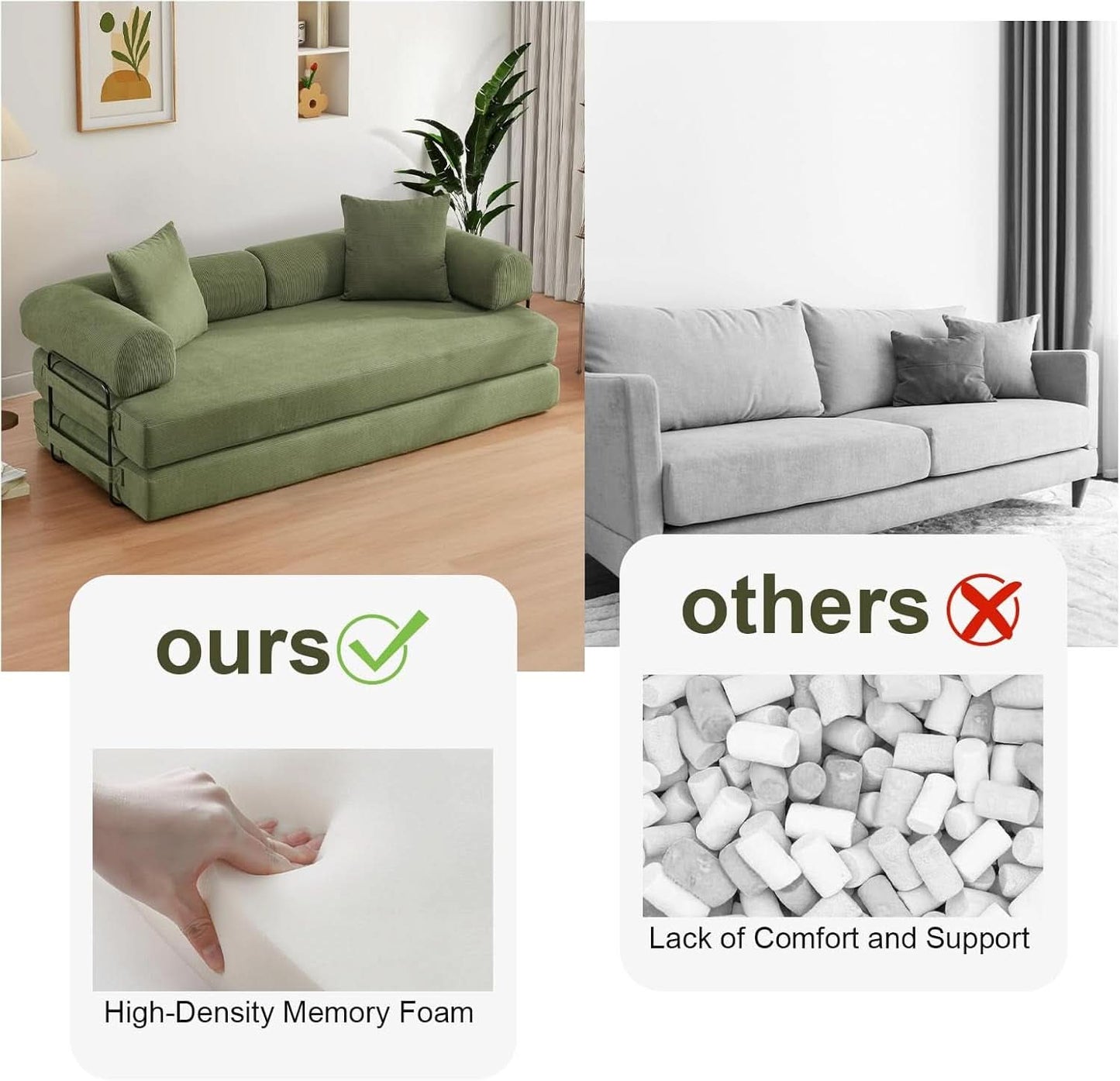 78.5 Inch Convertible Folding Sofa Bed with Versatility- ShipItFurniture- {{Product type}}