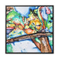 Owl In Flight Gallery Canvas Wraps, Square Frame Printify