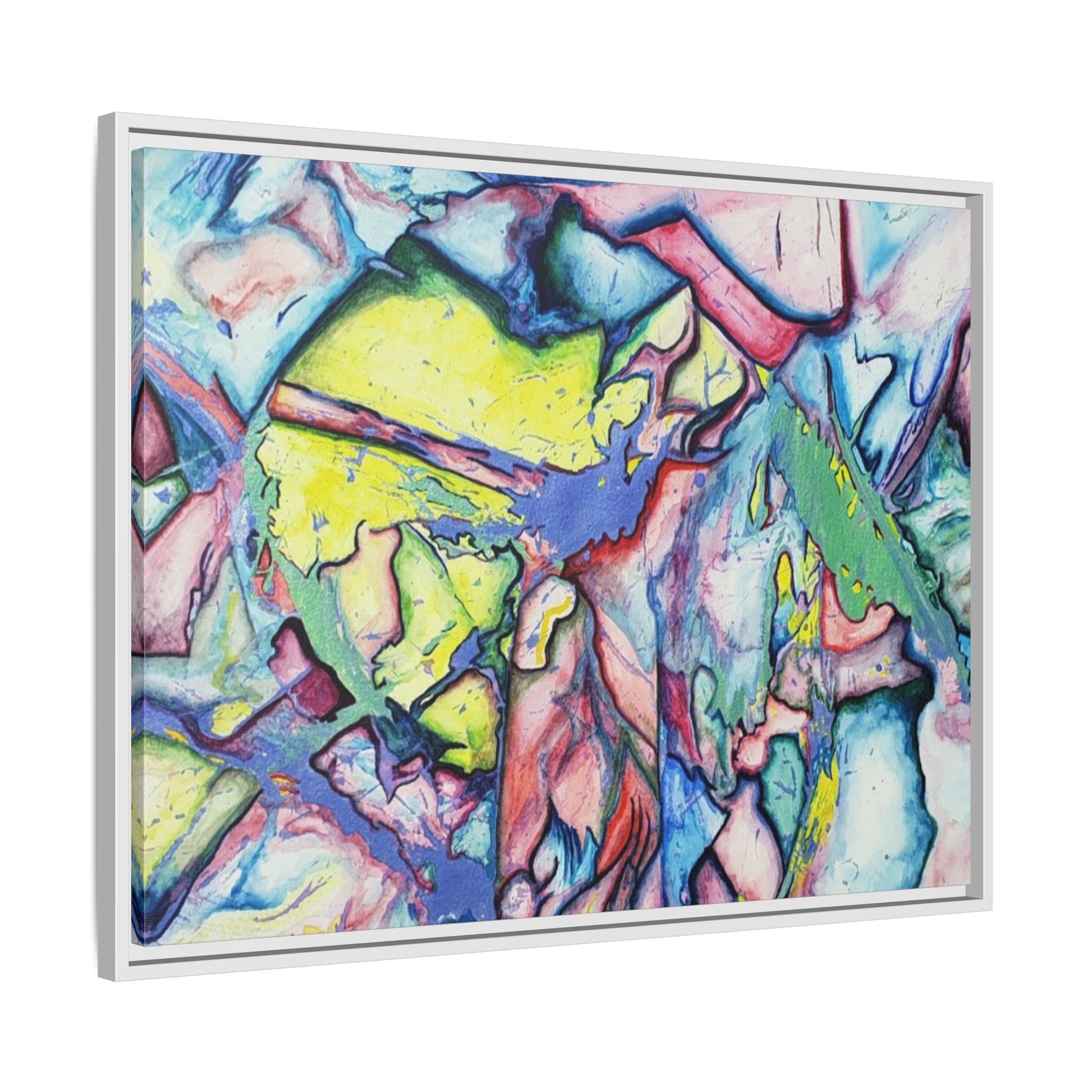 Alien Abstract Colorful Framed Canvas Art - Kia Day Design