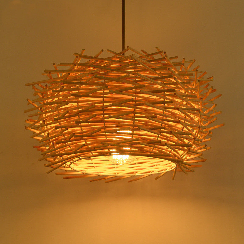 Southeast Asian Rattan Pendant Light - - light