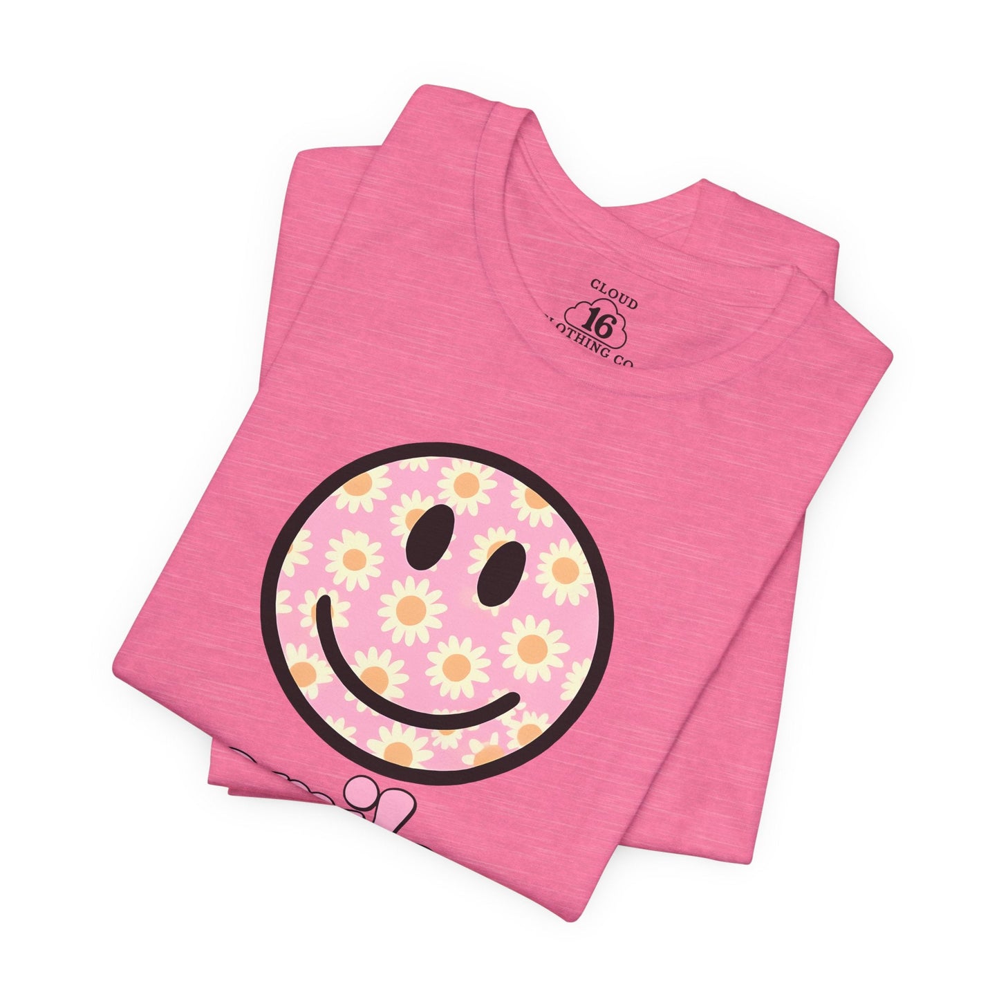 Smile Floral Womens T-Shirt - Positive Vibes Tee- Cloud 16 Clothing Co.- {{Product type}}