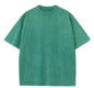 230GSM Unshrinkable Qualified Cotton Vintage Acid Wash T Shirt Green