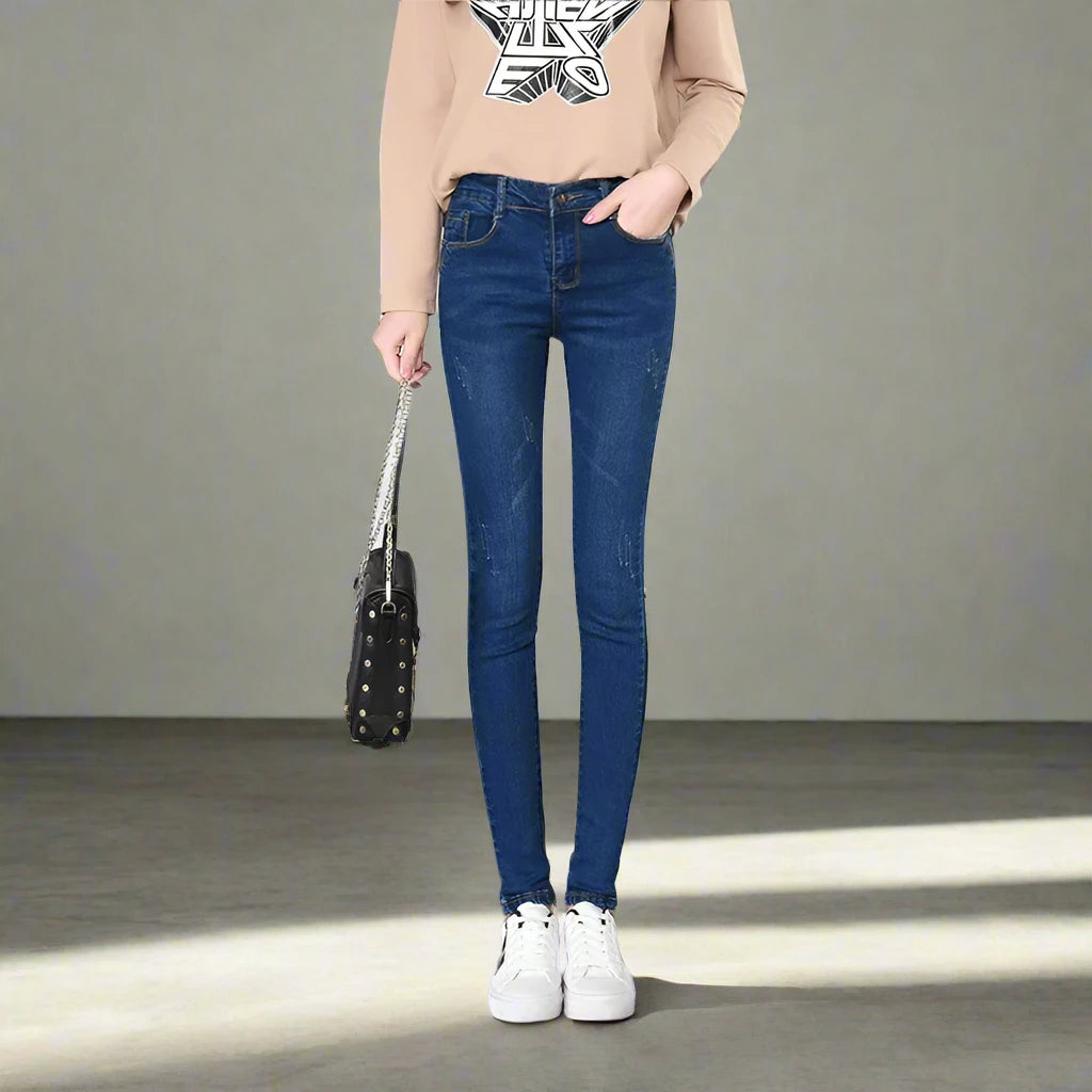 Close-Fitting Pants High Waist Loose Comfortable Jeans