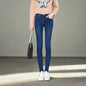 Close-Fitting Pants High Waist Loose Comfortable Jeans Dark blue