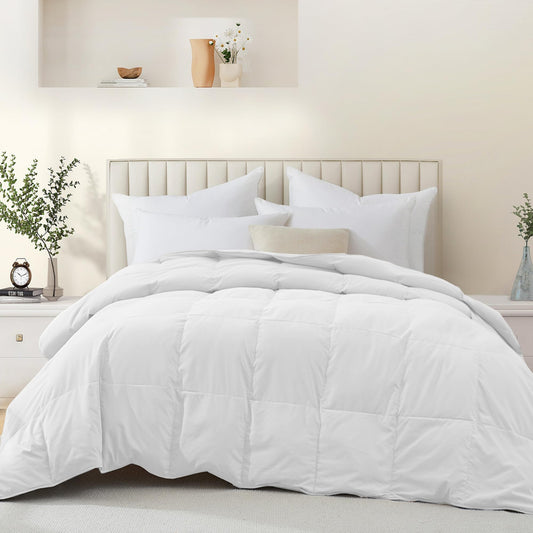 UNIKOME Goose Feather Down Comforter White - - blanket