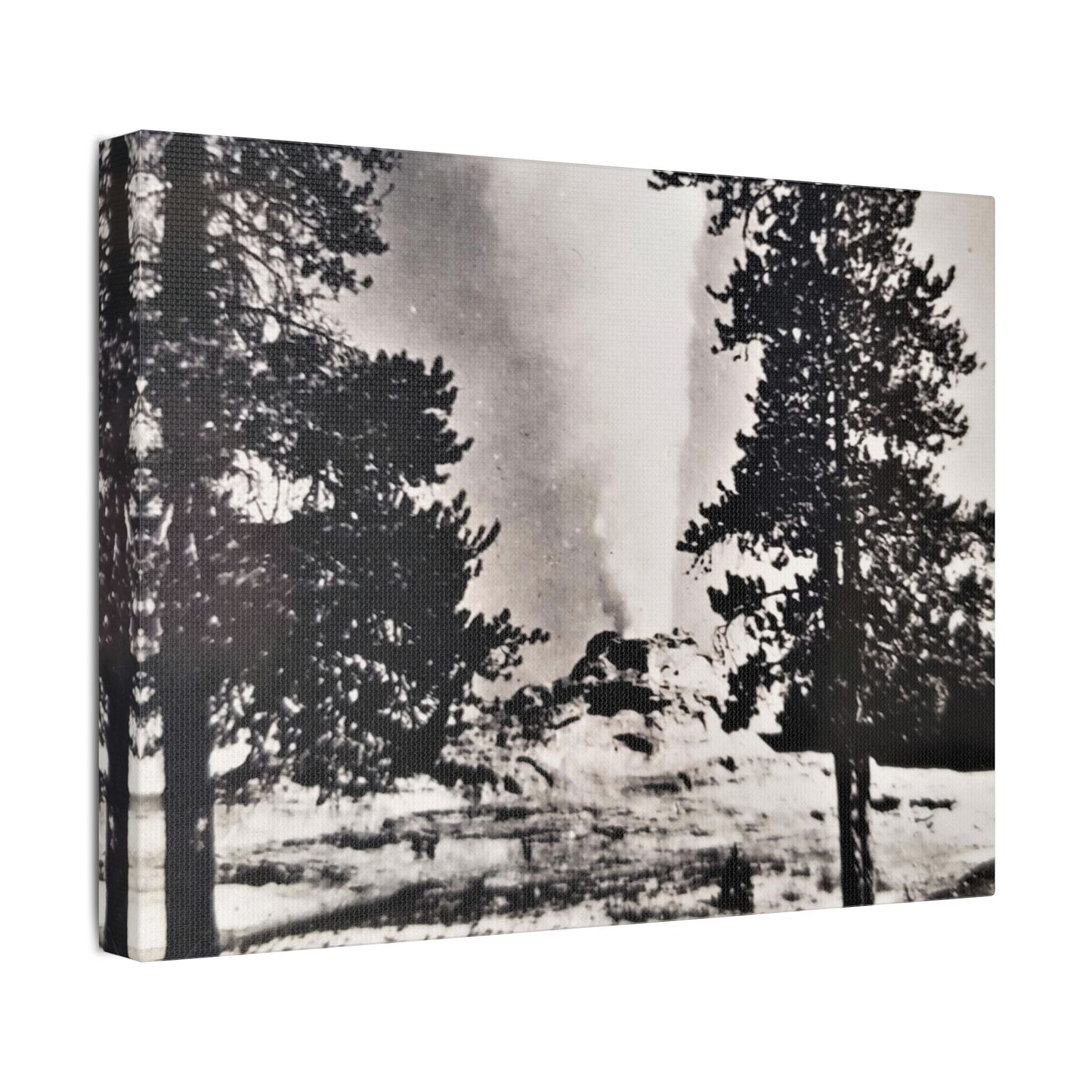 Castle Geyser Yellowstone Satin Canvas Stretched