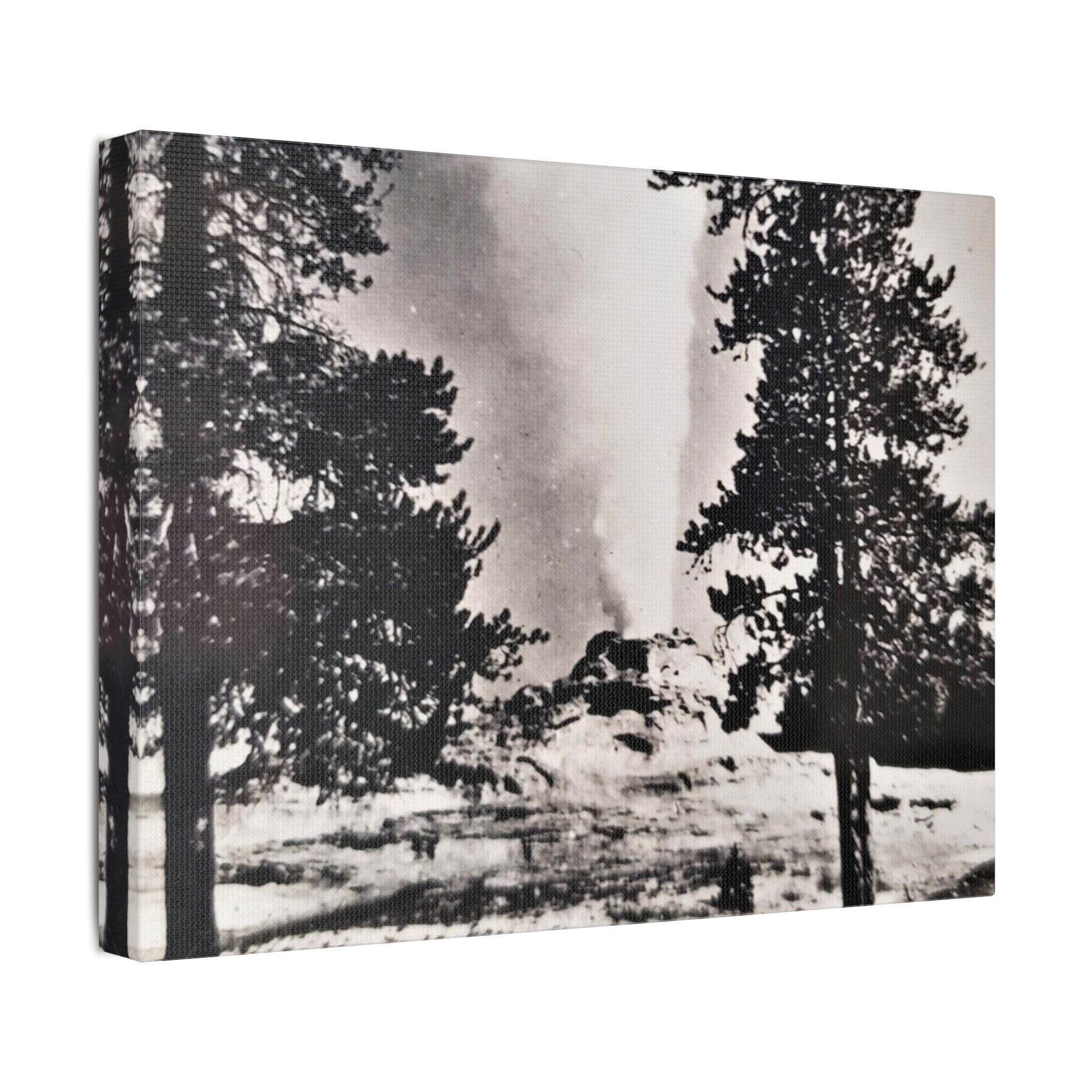 Castle Geyser Yellowstone Satin Canvas Stretched