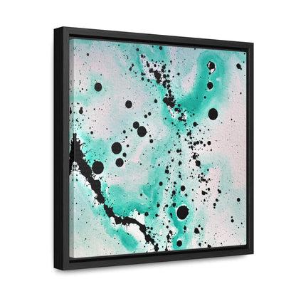 Teal Burst Gallery Canvas Wraps, Square Frame